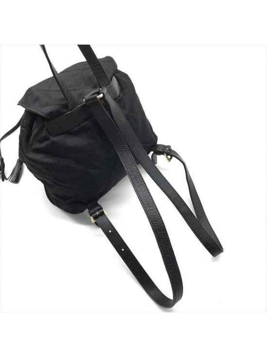 Prada Nylon Tessuto Triangle Logo Leather Backpack Black main image 6